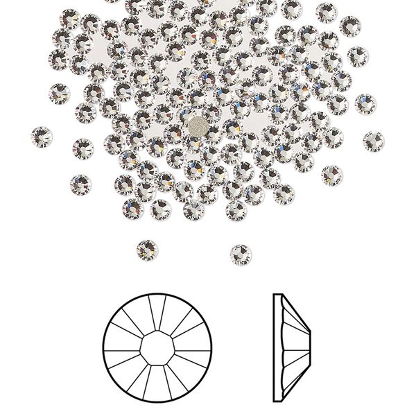 Flat back 1440pk crystal clear foil back, Swarovski® 2.1-2.3mm rose round SS7 2058 image number 0