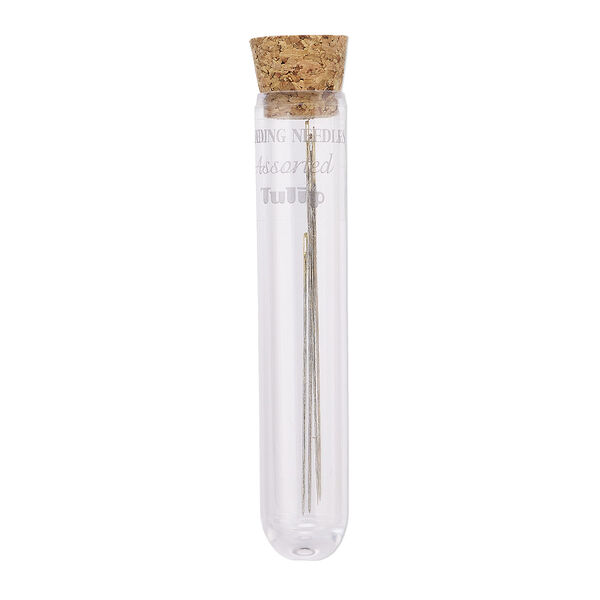 Needle, Tulip, nickel- and gold-plated steel, assorted sizes and lengths. Sold per pkg of 4. image number 0