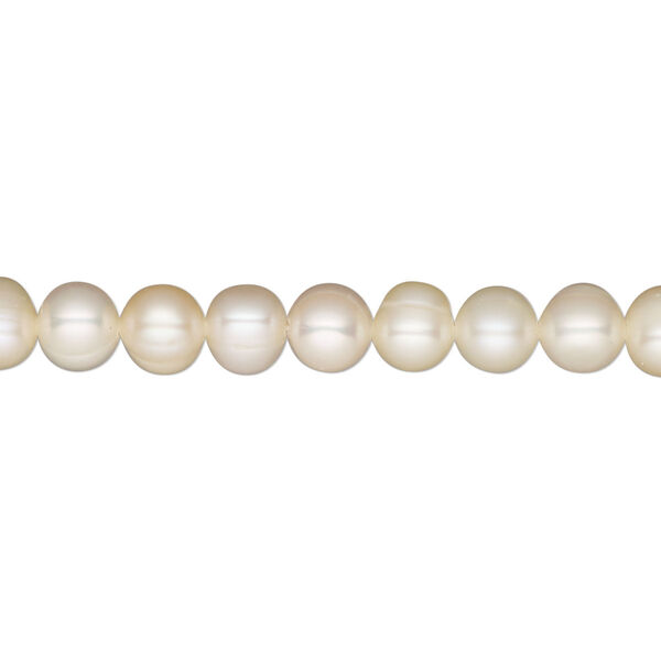 Pearl, cultured freshwater, peach, 5-6mm semi-round, C grade, Mohs hardness 2-1/2 to 4. Sold per 16-inch strand. image number 0