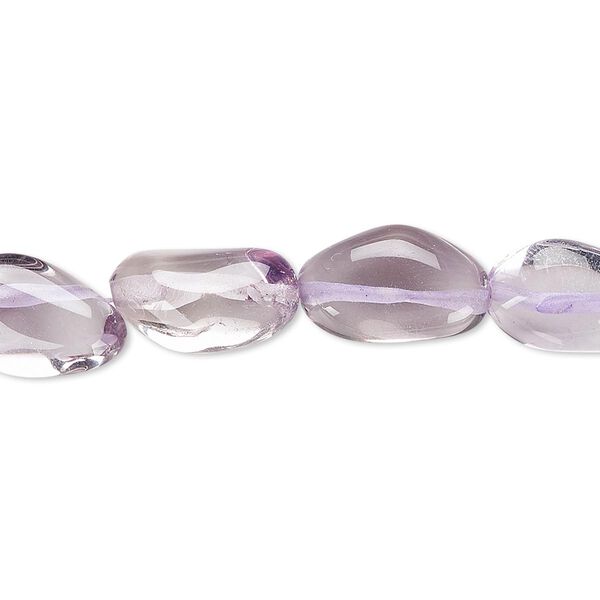 Bead, lavender amethyst (dyed), mini to small flat nugget, Mohs hardness 7. Sold per 6-inch strand. image number 0