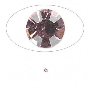 Chaton, glass rhinestone, light amethyst purple, foil back, 1.5-1.6mm faceted round, PP9. Sold per pkg of 72.
