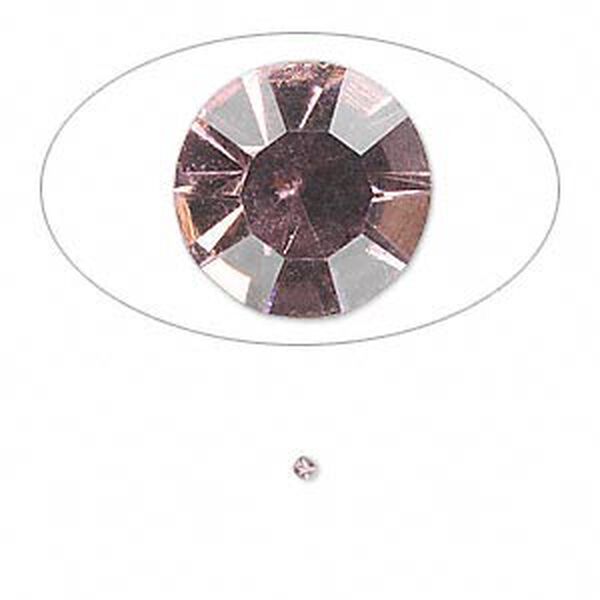 Chaton, glass rhinestone, light amethyst purple, foil back, 1.5-1.6mm faceted round, PP9. Sold per pkg of 72. image number 0