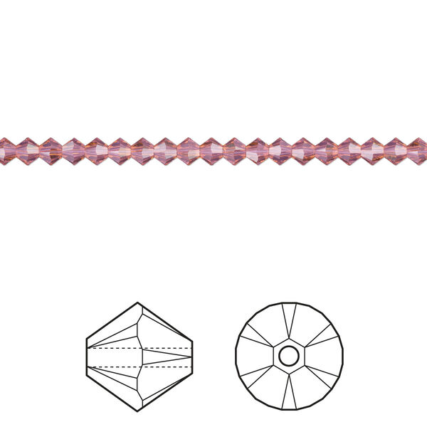 Bead 48pk cyclamen opal, Crystal Passions® 3mm bicone 5328 image number 0