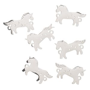 Link, stainless steel, 19x12mm unicorn. Sold per pkg of 6.