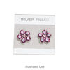 Earring card, flocked plastic, grey and silver, 1x1-inch square with "SILVER FILLED." Sold per pkg of 100. image number 1