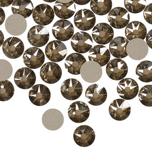 Flat back 1pkg144 crystal bronze foil back, Crystal Passions&reg; 6.32-6.5mm rose round SS30 2088