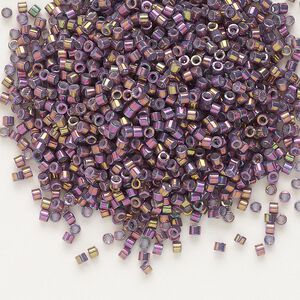 Seed bead, Delica®, glass, pkg/7.5g, #11 round, opaque metallic gold iris thistle (DB-1014).