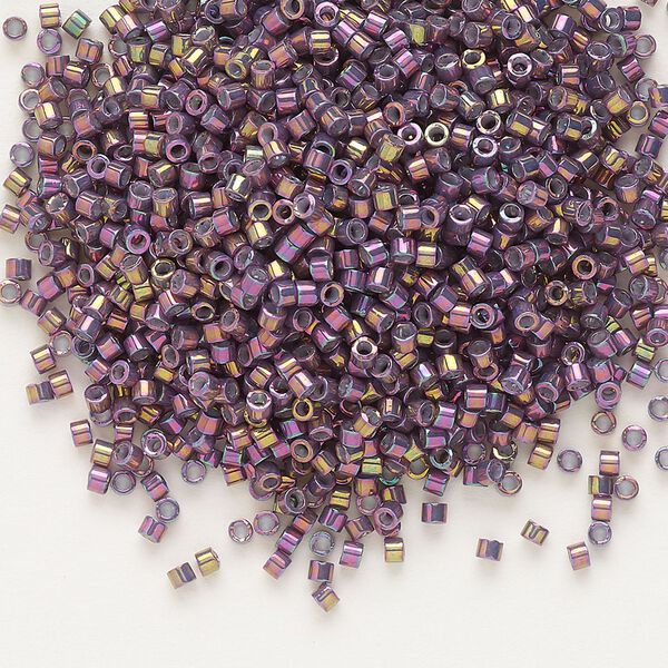 Seed bead, Delica®, glass, pkg/7.5g, #11 round, opaque metallic gold iris thistle (DB-1014). image number 0