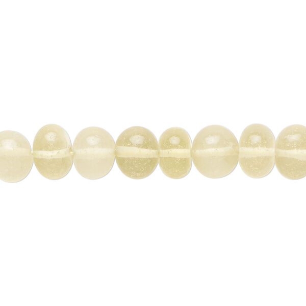 Lemon quartz 1pkg1, hand-cut rondelle bead 14 inch 7x5mm-9x6mm image number 0
