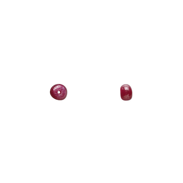 Bead, ruby (heated), 3x2mm-4x3mm hand-cut rondelle, B- grade, Mohs hardness 9. Sold individually. image number 0