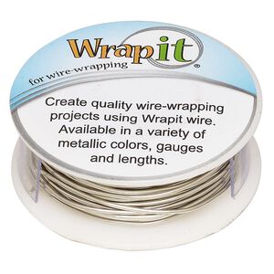 Wire, Wrapit®, nickel silver, half-hard, round, 18 gauge. Sold per 0.25-pound spool, approximately 52 feet.