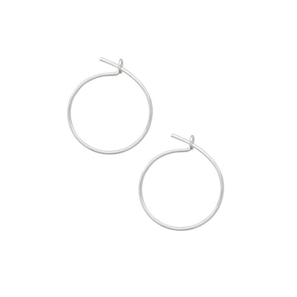 Hoop, silver-plated brass, 12mm round, 23 gauge. Sold per pkg of 5 pairs. image number 0