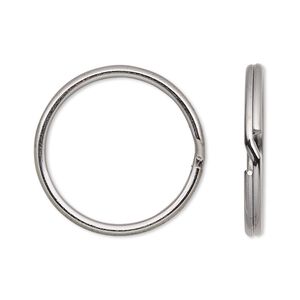 Split ring, gunmetal-plated steel, 24mm round. Sold per pkg of 10.