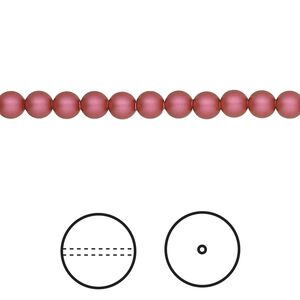 Pearl 100pk mulberry pink, Crystal Passions® 4mm round 5810