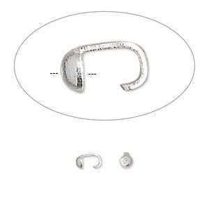 Bead tip, silver-plated brass, 5x3mm with open loop. Sold per pkg of 100.