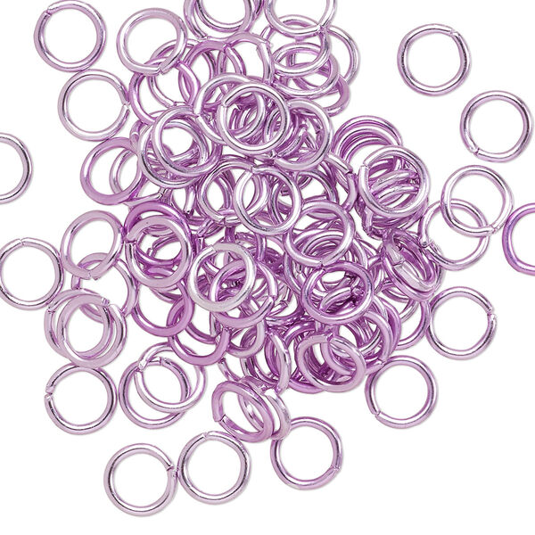 Jump ring, anodized aluminum, light purple, 6mm round, 4.2mm inside diameter, 18 gauge. Sold per pkg of 100. image number 0