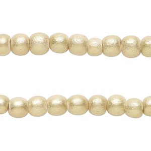 Taiwanese cheesewood 1pkg2, hand-cut painted round bead 15.5-16 inch frosted yellow gold 6mm