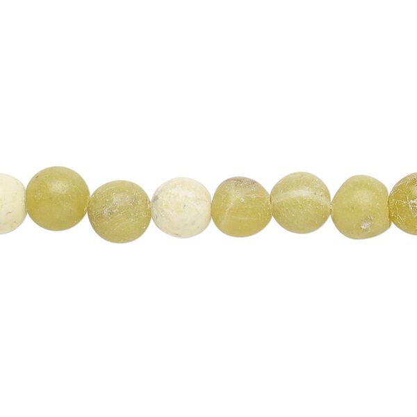 Olive new "jade" 1pkg1, round bead natural 15 inch 6-7mm image number 0