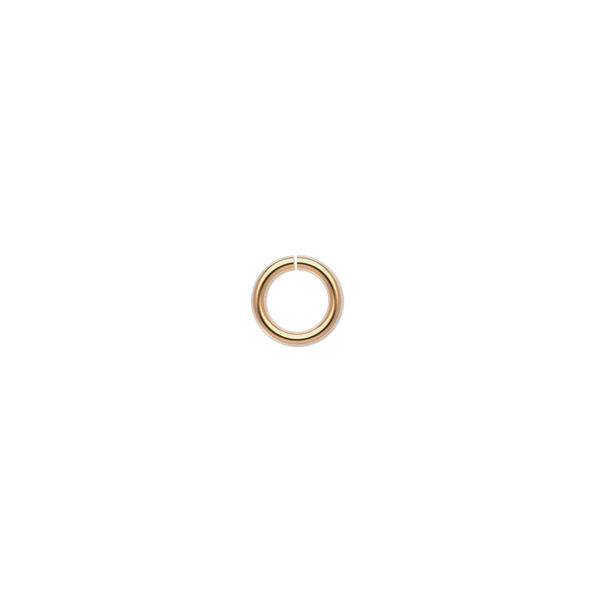 Jump ring, 14Kt gold-filled, 6.5mm round, 4.5mm inside diameter, 18 gauge. Sold per pkg of 20. image number 0