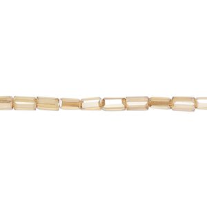 Bead, glass, crystal golden shadow, 5x2.5mm faceted tube. Sold per 15-1/2 to 16-inch strand.