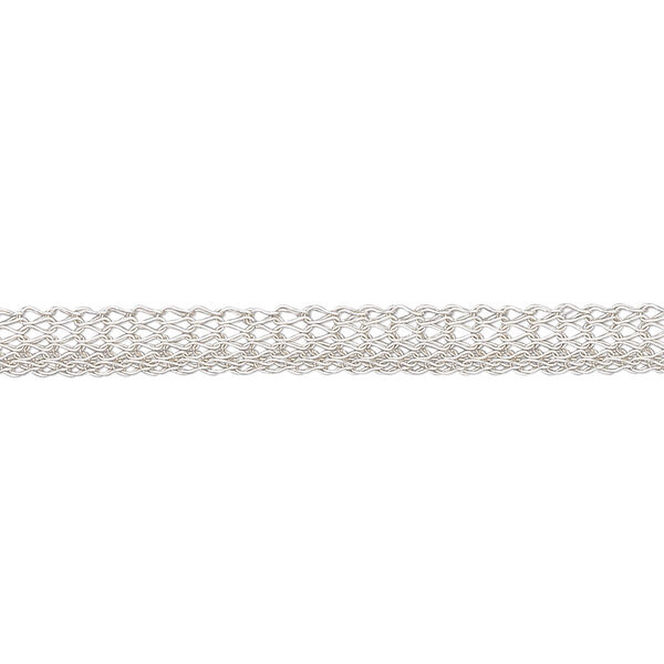 Wire, enamel and copper, silver, 4.5mm flat knit. Sold per 25-foot spool. image number 0