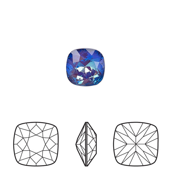 Fancy stone 1pk crystal ultra purple AB, Crystal Passions® 10mm cushion 4470 image number 0