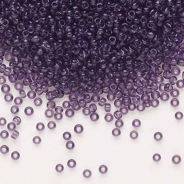 Seed bead, Dyna-Mites™, glass, pkg/40g, #11 round, transparent amethyst purple, (11 11/0 RR). image number 0