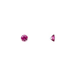 Ruby 1pkg1, hand-cut faceted round gem 4mm