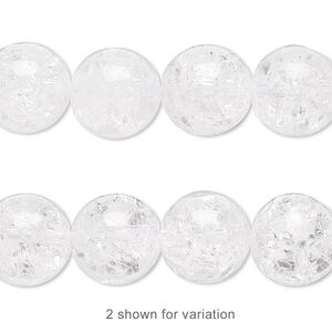 Ice flake quartz 1pkg1, round bead 15.5-16 inch 12mm
