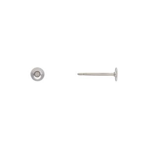 Earstud 1pkg10 titanium, 4mm flat pad, 21 gauge stainless steel 5 pair