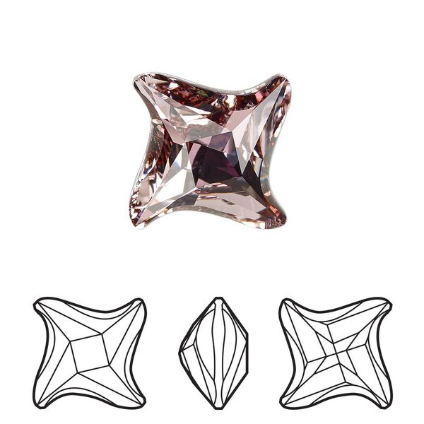 Fancy stone 1pk crystal antique pink foil back, Crystal Passions® 17mm twister 4485 image number 0