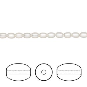Pearl 500pk white, Swarovski® 4x3mm rice 5824