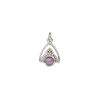 Amethyst / sterling silver 1pkg1, beaded drop natural antiqued 11x9mm image number 1