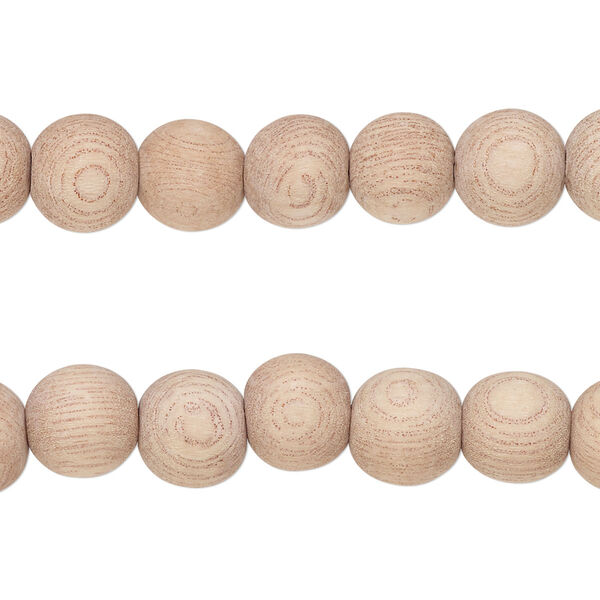 Bead, corkwood tree (natural), pkg/(2) 16 inches, 8mm center-drilled round. image number 0