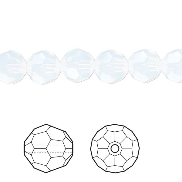 Bead 12pk white opal, Crystal Passions® 8mm round 5000 image number 0