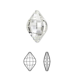 Fancy stone 1pk crystal foil back, Crystal Passions® 19x12mm lemon 4230