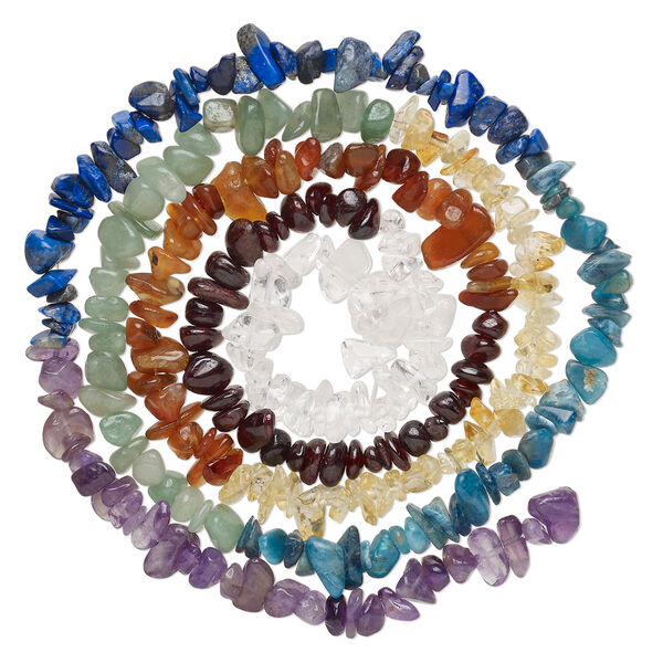 Bead 1pk multi-gemstone, natural/dyed/heated, small to medium chip 32 inch image number 0