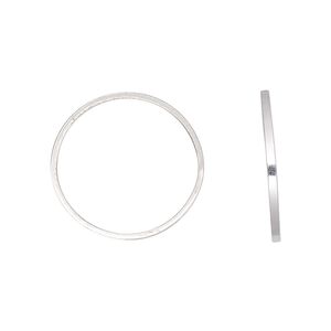 Component, sterling silver, 20mm round square wire. Sold per pkg of 2.