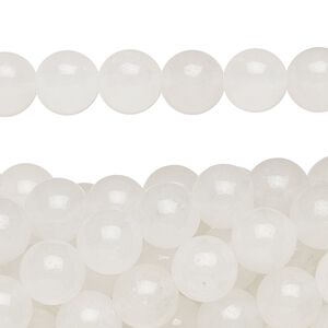 Snow quartz 1pkg10, round bead natural 15.5-16 inch 8mm