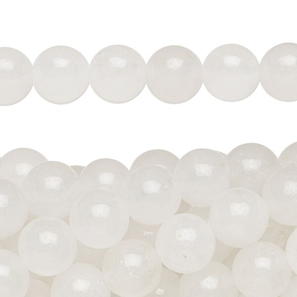Snow quartz 1pkg10, round bead natural 15.5-16 inch 8mm image number 0