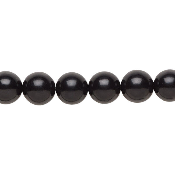 Jet 1pkg1, round bead natural B grade, 15.5-16 inch 8mm image number 0