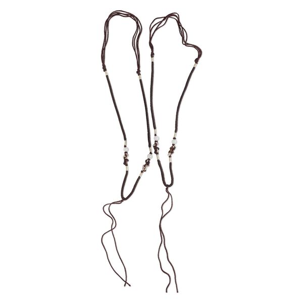 Imitation silk / jadeite 1pkg2, macramé necklace cord adjustable 20 inch / 5.5 inch dangle 2-3.5mm image number 0