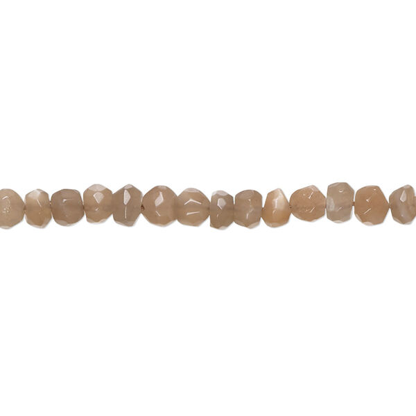 Bead, coffee moonstone (natural), 4x2mm-5x4mm hand-cut faceted rondelle with 0.4-1.4mm hole, B grade, Mohs hardness 6 to 6-1/2. Sold per 10-inch strand, approximately 85 beads. image number 0