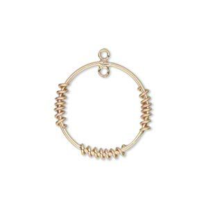 Drop, 14Kt gold-filled, 21mm open round with 3 coils and 1 loop. Sold individually.