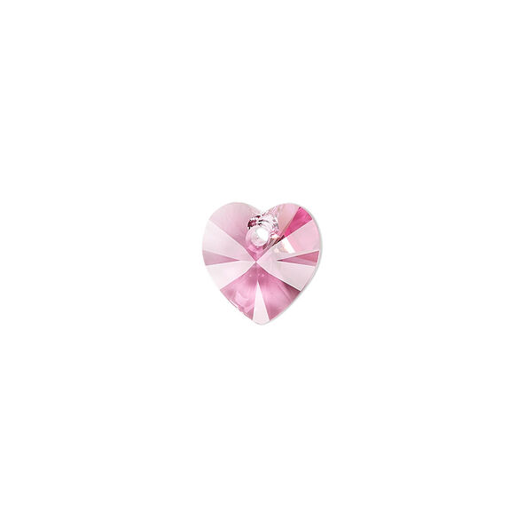 Drop 24pk rose, Crystal Passions® 10mm pendant heart 6228 image number 0