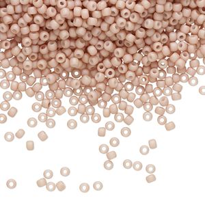 Seed bead, TOHO BEADS®, glass, pkg/7.5g, #11 round, opaque pastel frosted shrimp (TR-11-764).