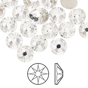 Flat back 144pk crystal clear foil back, Swarovski® 8.412-8.672mm rose round SS40 2088