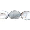 Mother-of-pearl shell 1pkg1, puffed oval bead 15 inch ocean blue 18x13mm image number 0