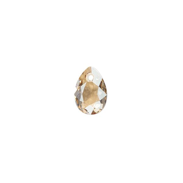 Drop 4pk crystal golden shadow, Crystal Passions® 11.5x8mm pendant pear cut 6433 image number 0