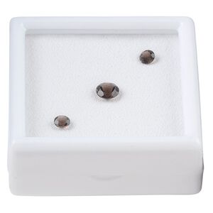 Smoky quartz 1pkg3, hand-cut faceted round gem 4mm / 6mm